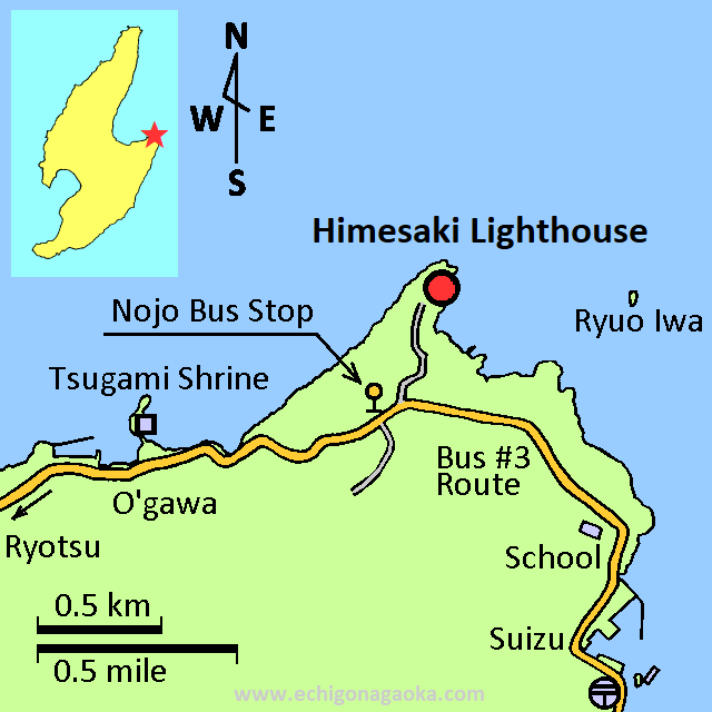 map of Himezaki Lighthouse