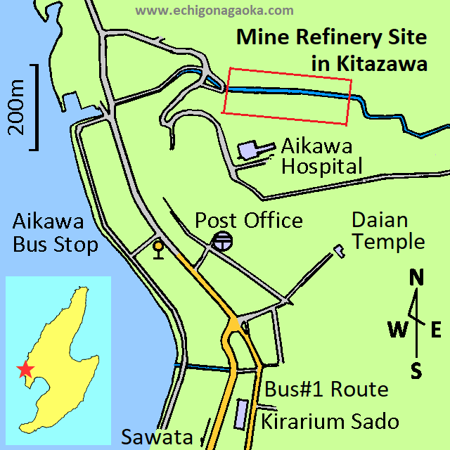 map of Mine Refinery Site in Kitazawa