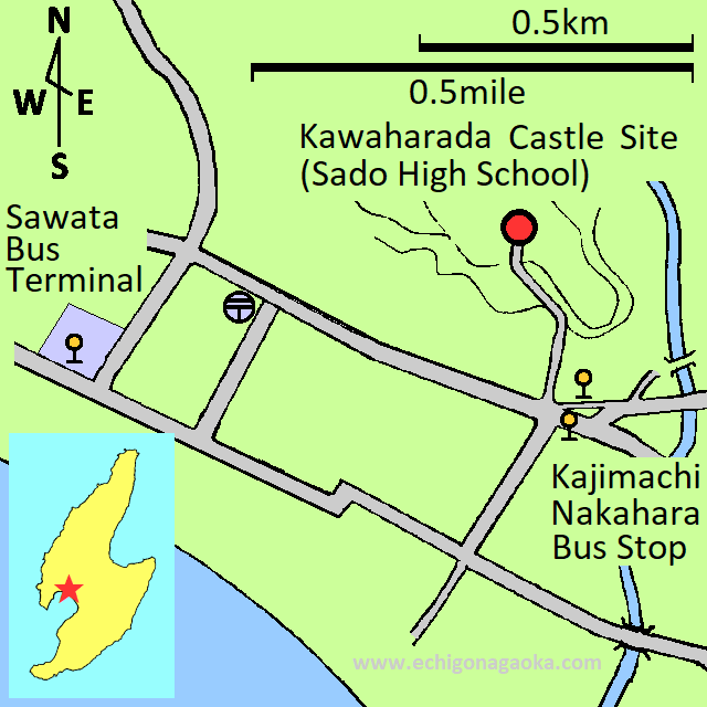 map of Kawaharada Castle Site