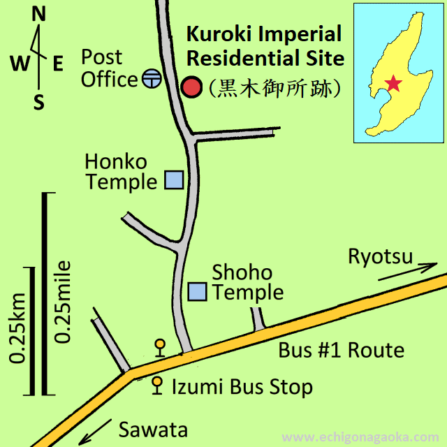 map of Kuroki Imperial Residential Site