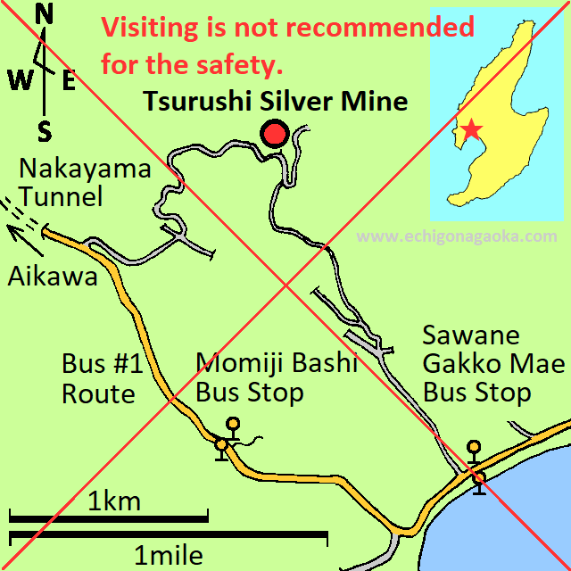map of Tsurushi Silver Mine Site