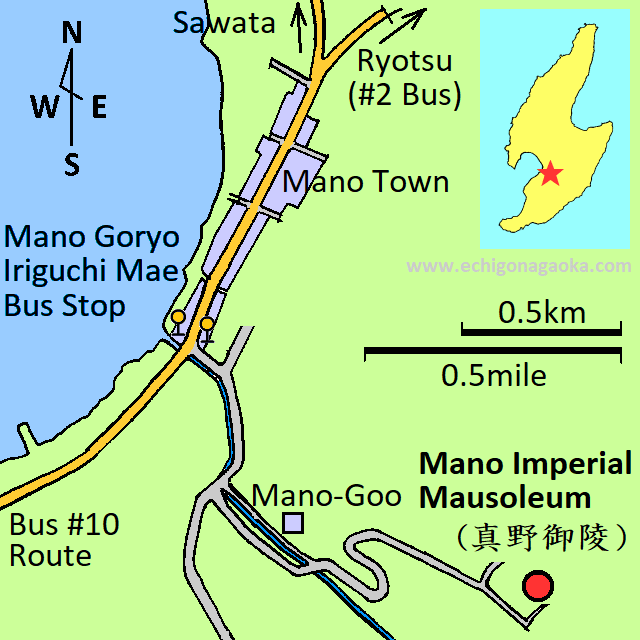 map of Juntoku-Joko Cremation Site