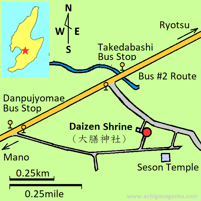 map of Daizen Shrine