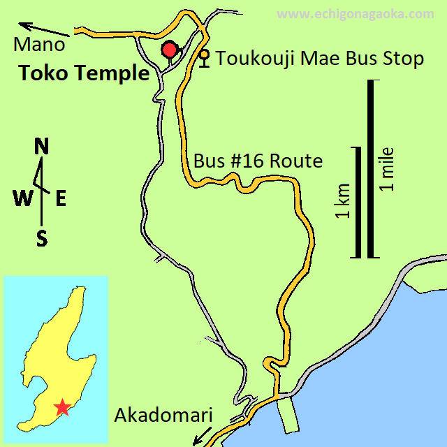 map of Toko Temple