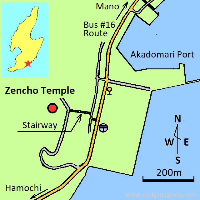 map of Zencho Temple