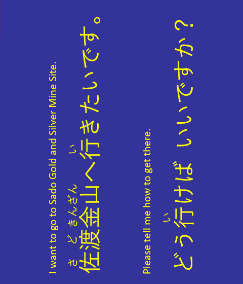 I want to go to Sado Gold and Silver Mine Site